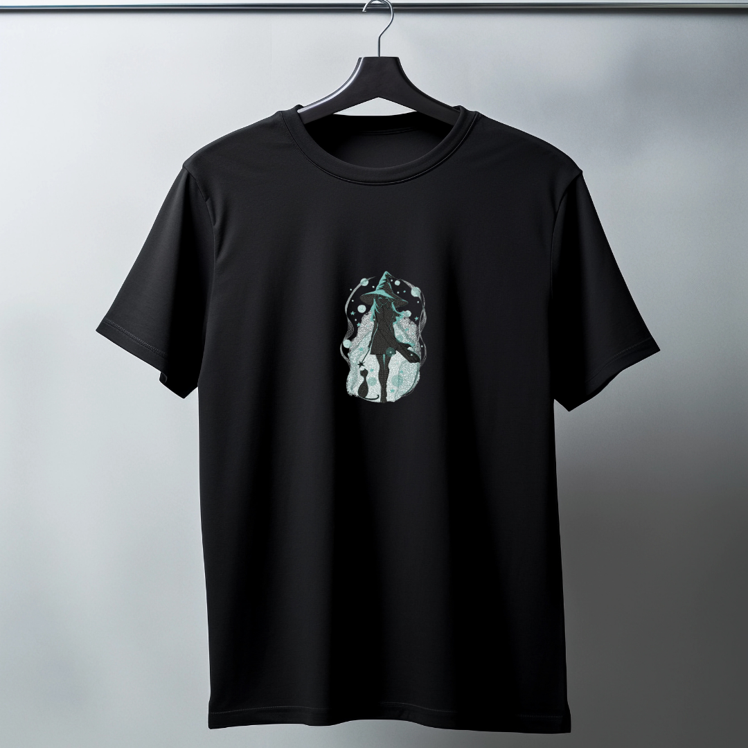 T-shirt brodé thème sorcellerie