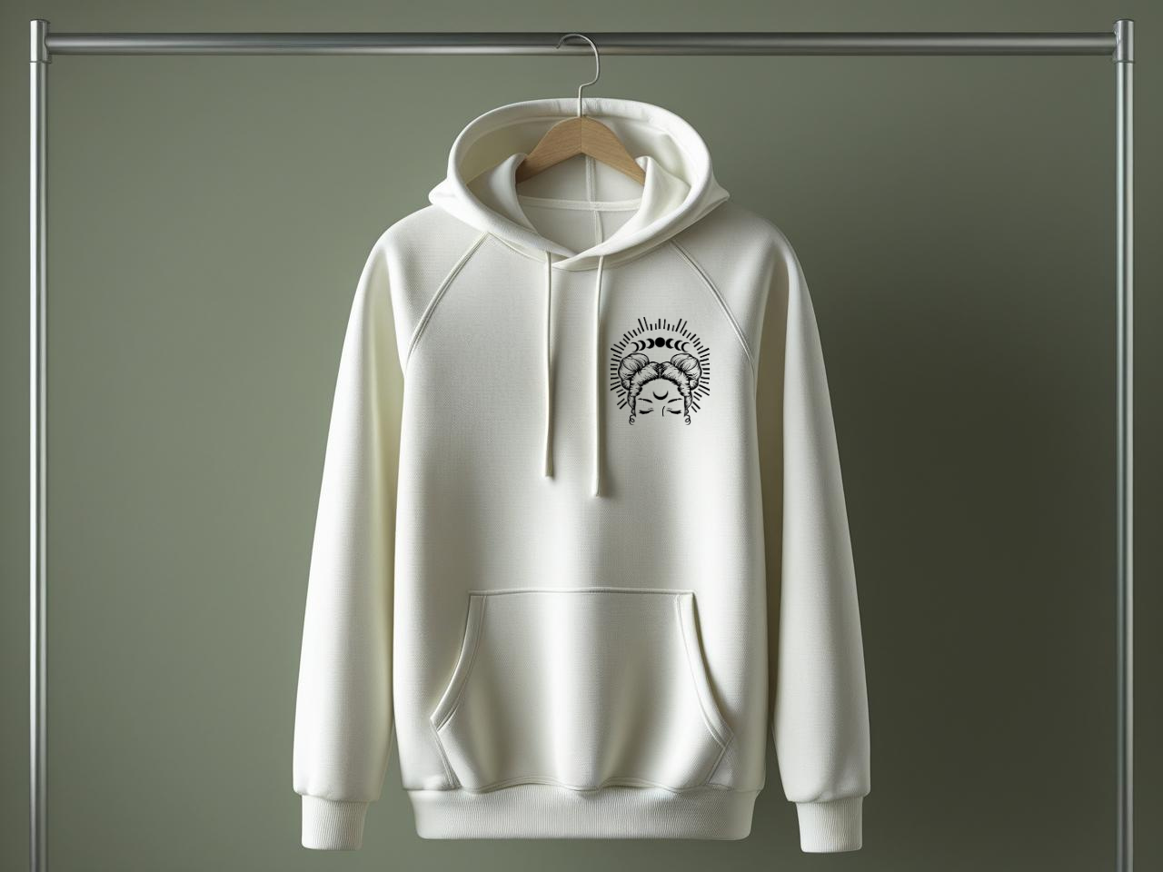 Sweat à capuche brodé thème sorcellerie