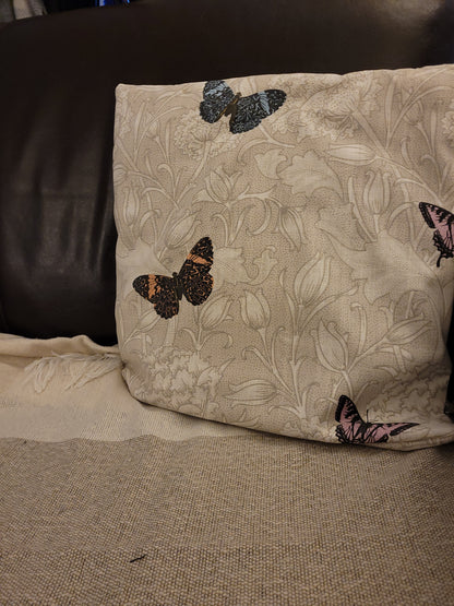 Housse de coussin papillon