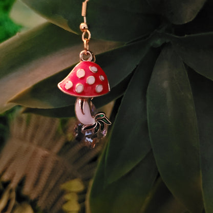 Boucles d'oreilles champignon