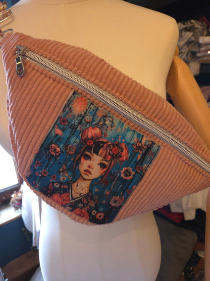 Sac banane velours côtelé