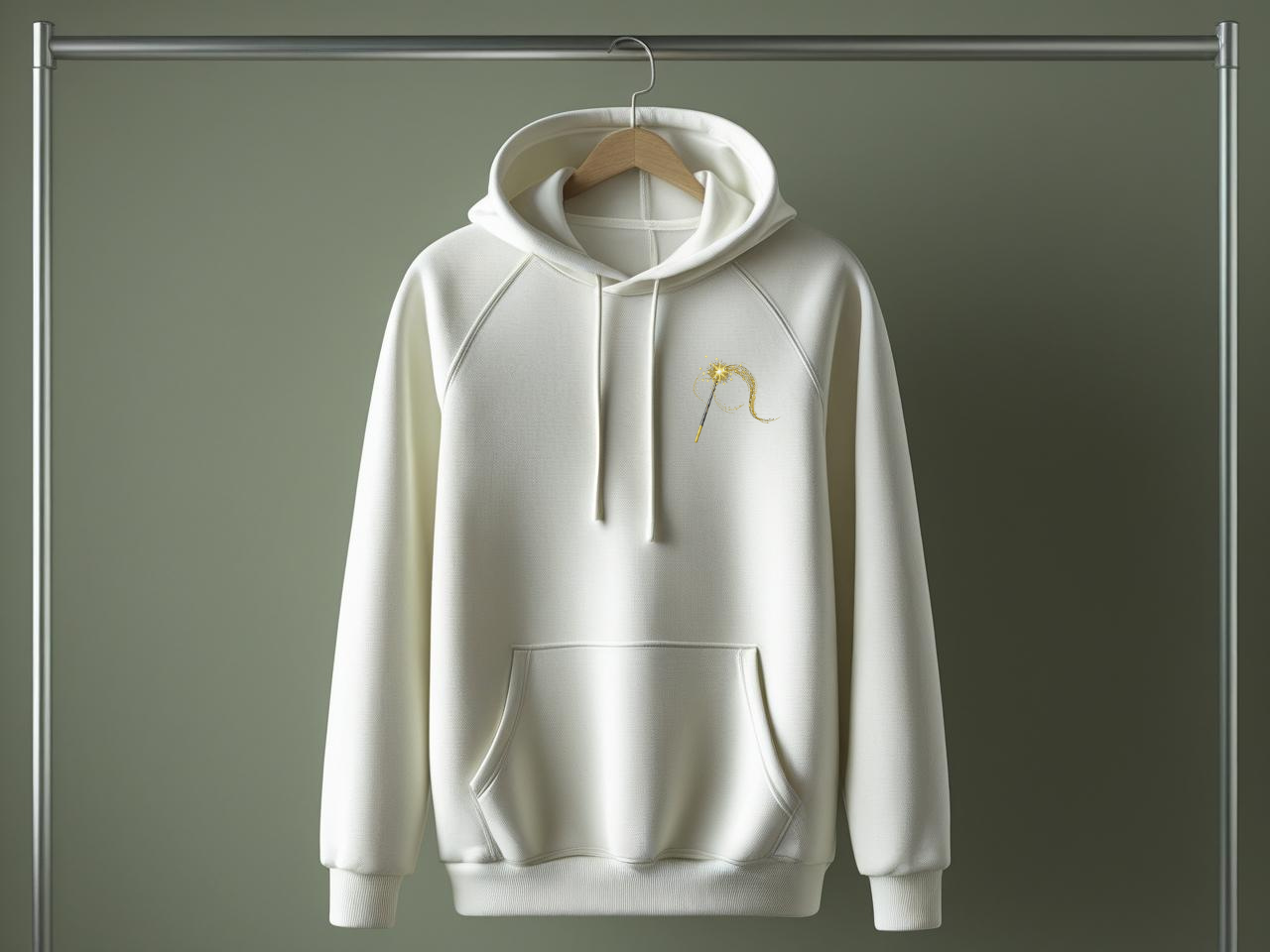 Sweat à capuche brodé thème sorcellerie.