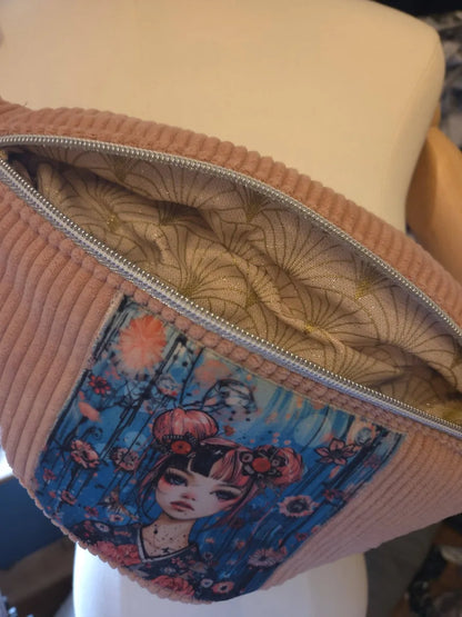 Sac banane velours côtelé