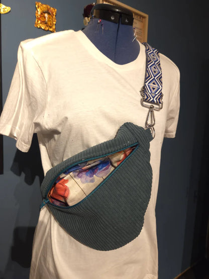 Sac banane velours côtelé
