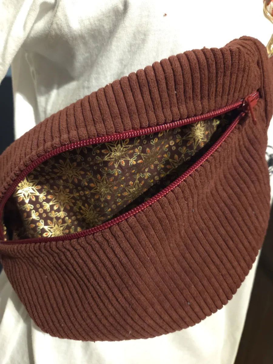 Sac banane velours côtelé