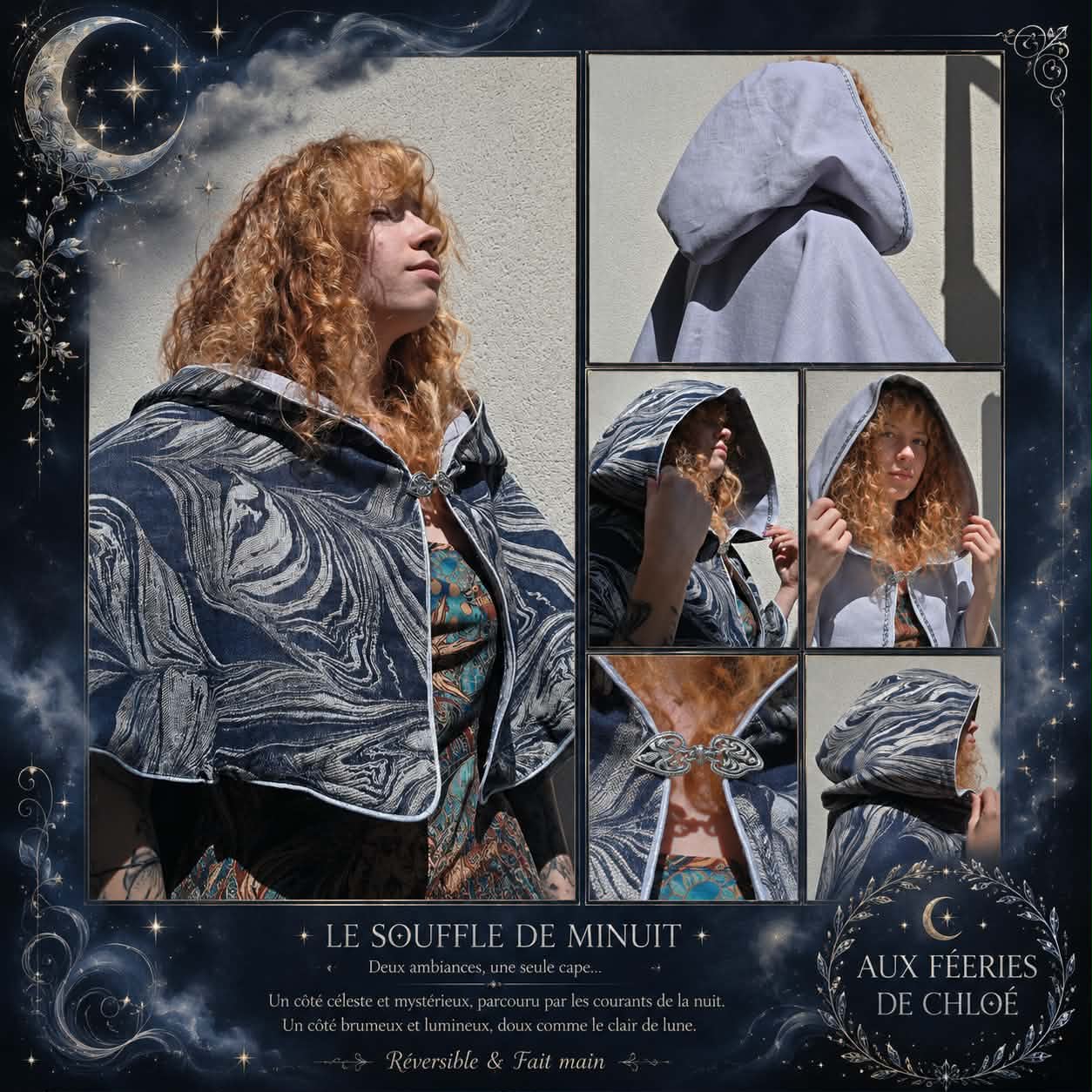 ✨ Cape réversible – Taille unique
