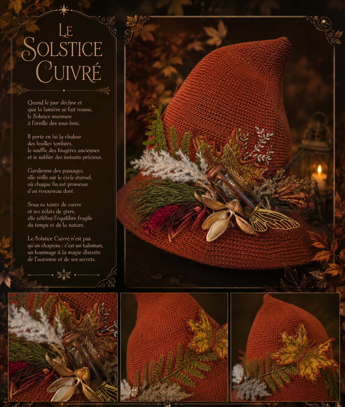 Chapeau " le solstice cuivré "